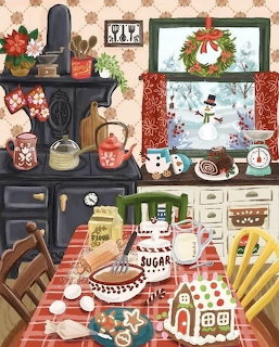 Christmas Kitchen Baking Scene