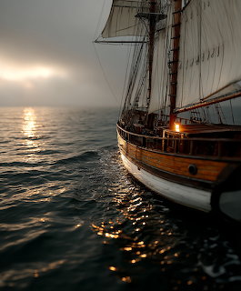 Sailing Ship at Sunset