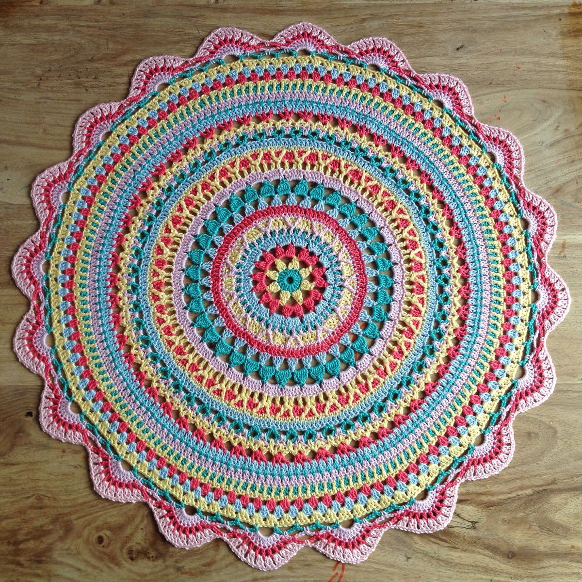 Colorful Crochet Mandala Doily