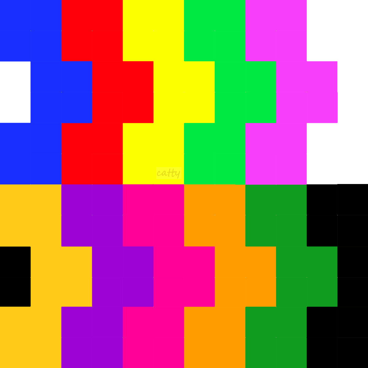Abstract grid pattern with bright colored squares arranged in rows