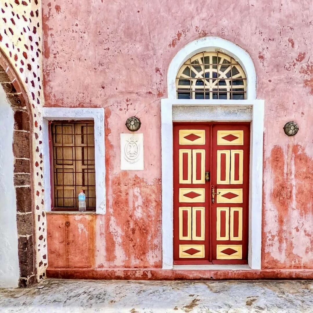 Pink Historic Building Door