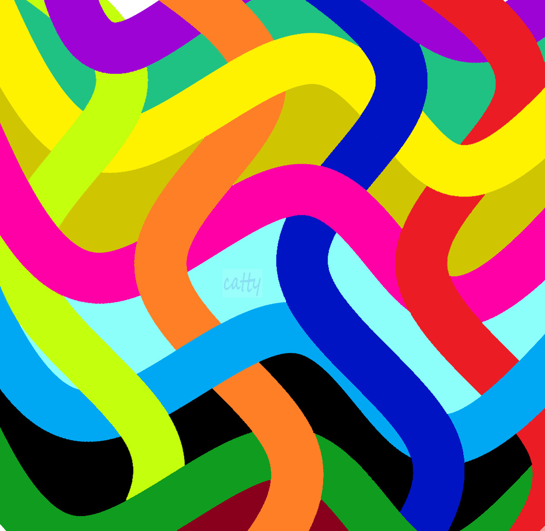 Abstract Colorful Curved Ribbons