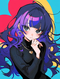 Purple Hair Anime Girl