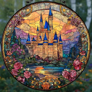 Stained Glass Castle Suncatcher