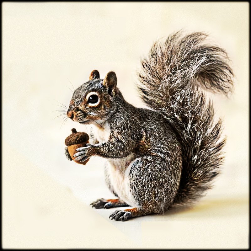 Squirrel Holding Acorn