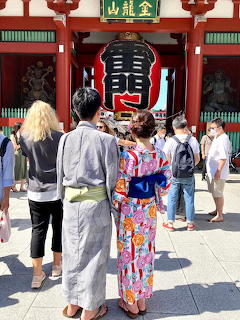 Couple in Yukata at Temple