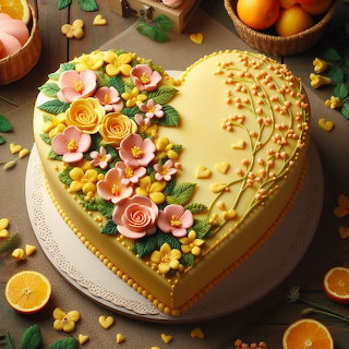 Yellow Heart Cake