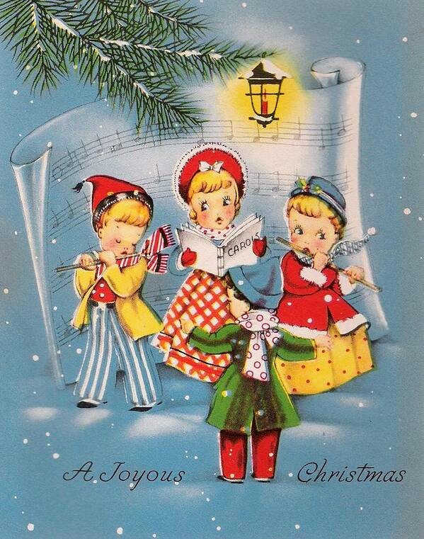 Vintage Christmas Carolers Card