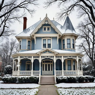 Victorian House in Winter