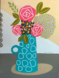 Floral Blue Vase