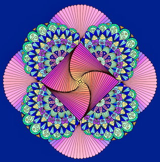 Pink Blue Mandala Art