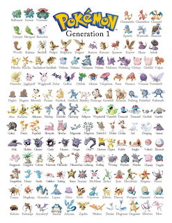 Collection of Generation 1 Pokemon trading cards arranged together