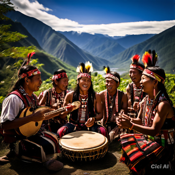 Tribal Musicians in Mountains