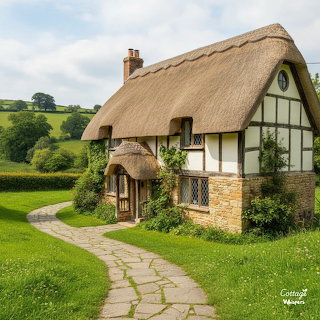 Thatched Cottage in Green Countryside