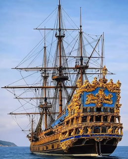 Ornate Golden Galleon Ship