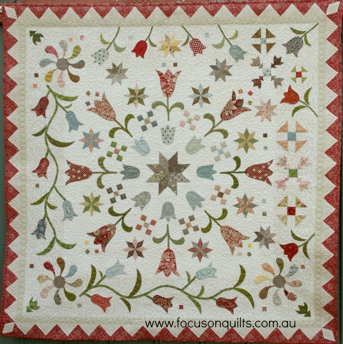 Floral Star Appliqué Quilt