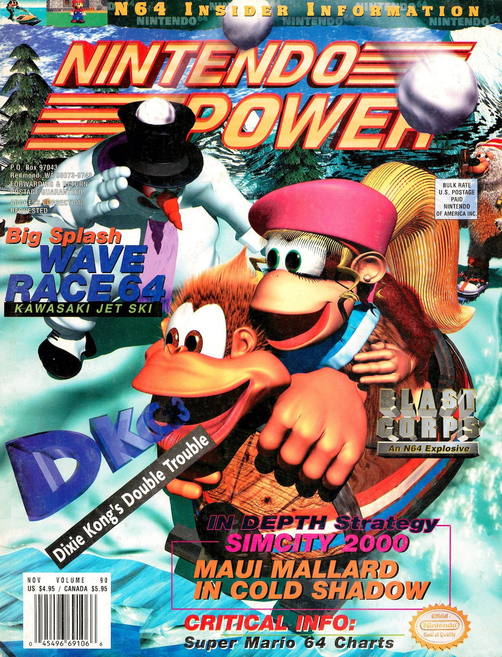 Nintendo Power magazine cover showing Donkey Kong Country 3 characters