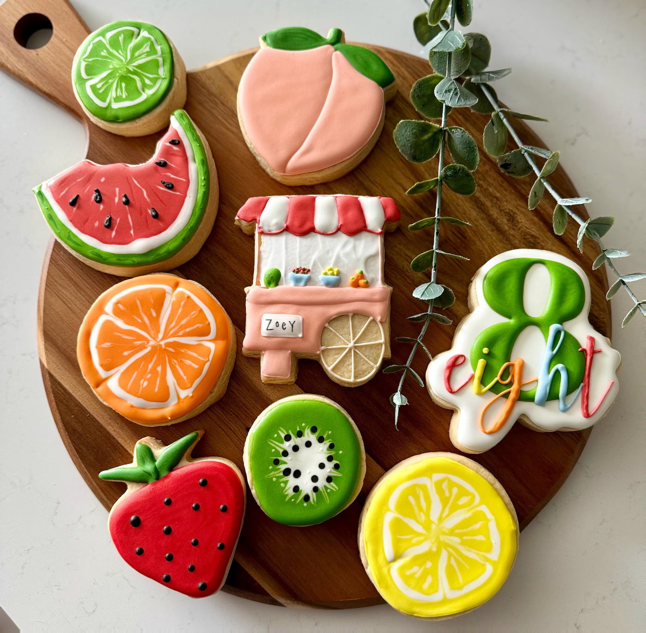 Summer Fruit Decorated Cookies