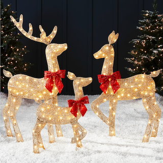 Illuminated Reindeer Family