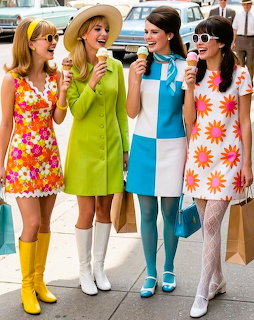 Retro 1960s Women Ice Cream