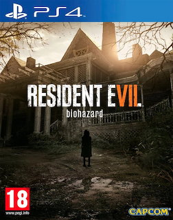 Resident Evil 7 video game cover art with title logo on dark background