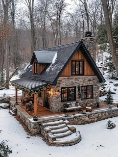 Cozy Winter Cabin Snow
