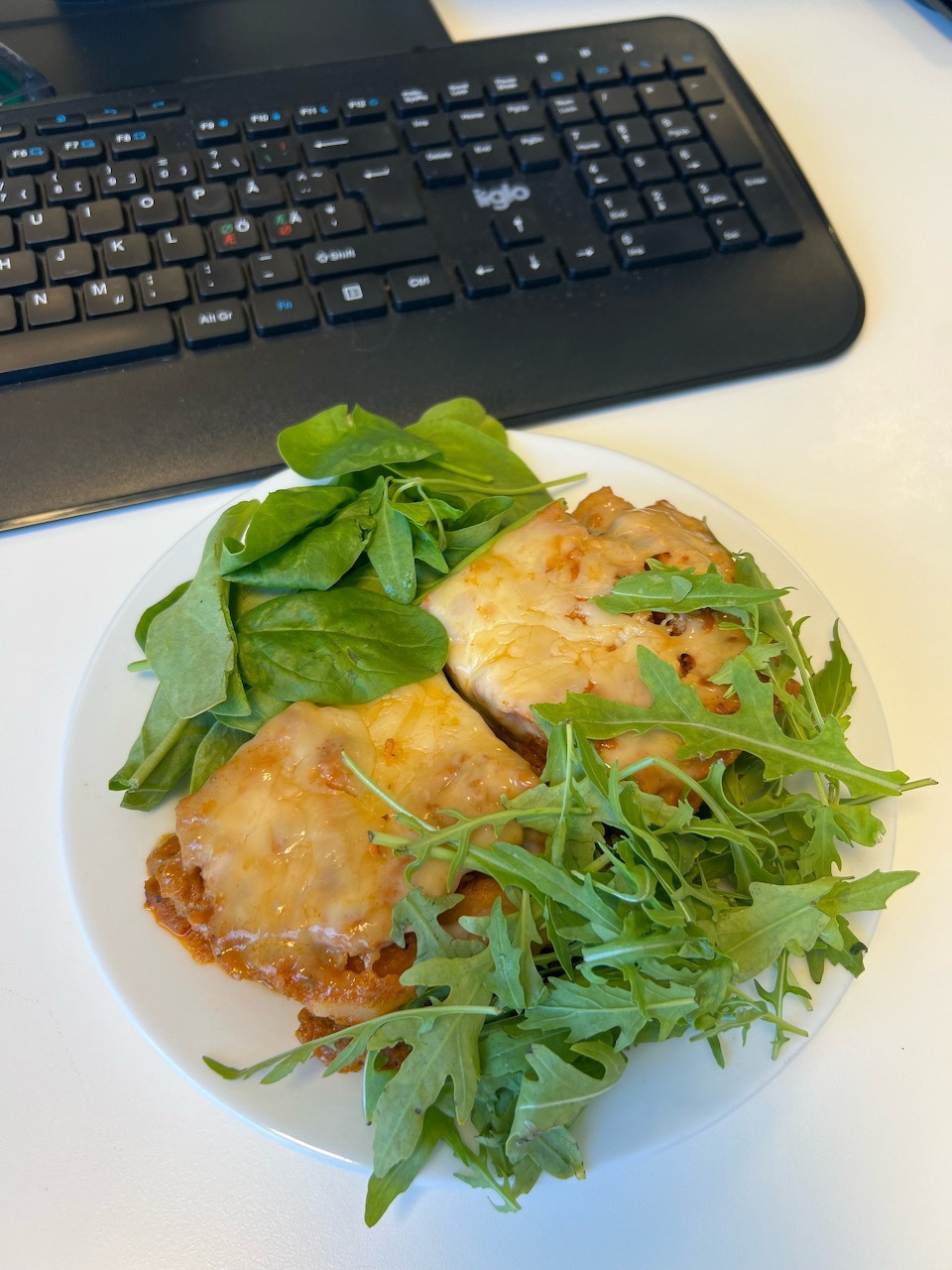Baked Food with Salad