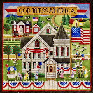 God Bless America Needlepoint Village