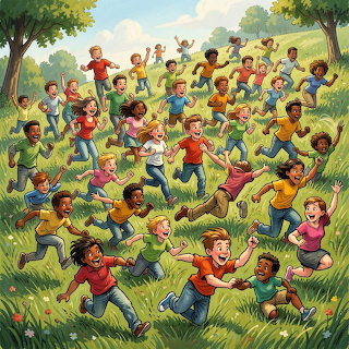 Children Playing Outdoors