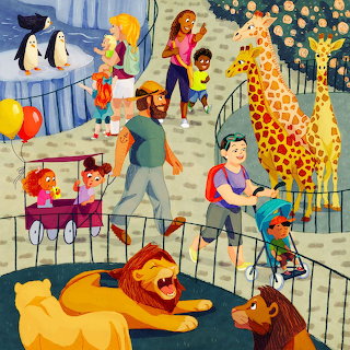 Zoo Scene with Animals