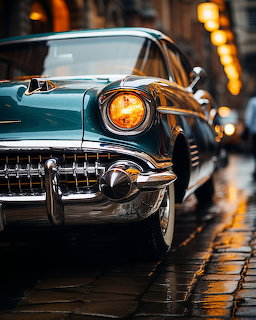 Vintage Cadillac Street Close-Up