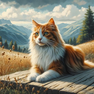 Orange Cat Mountain Landscape