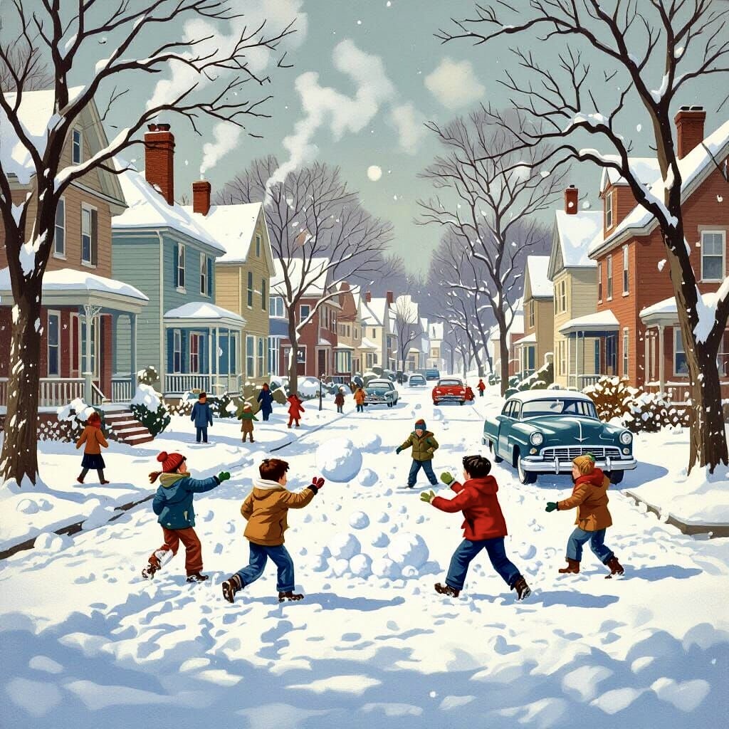 Neighborhood Snow Ball Fight