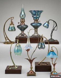 Art Nouveau Glass Lamps