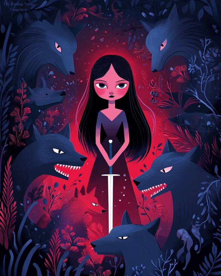 Dark Forest Girl Illustration