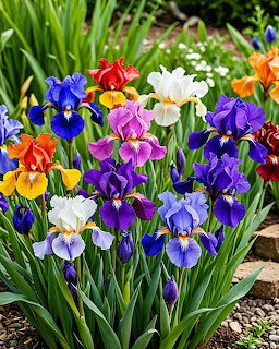Colorful Iris Flowers