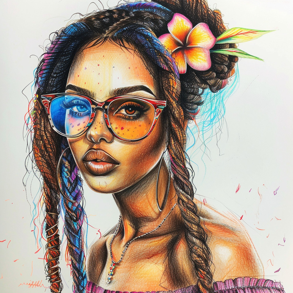 Woman with Colorful Sunglasses