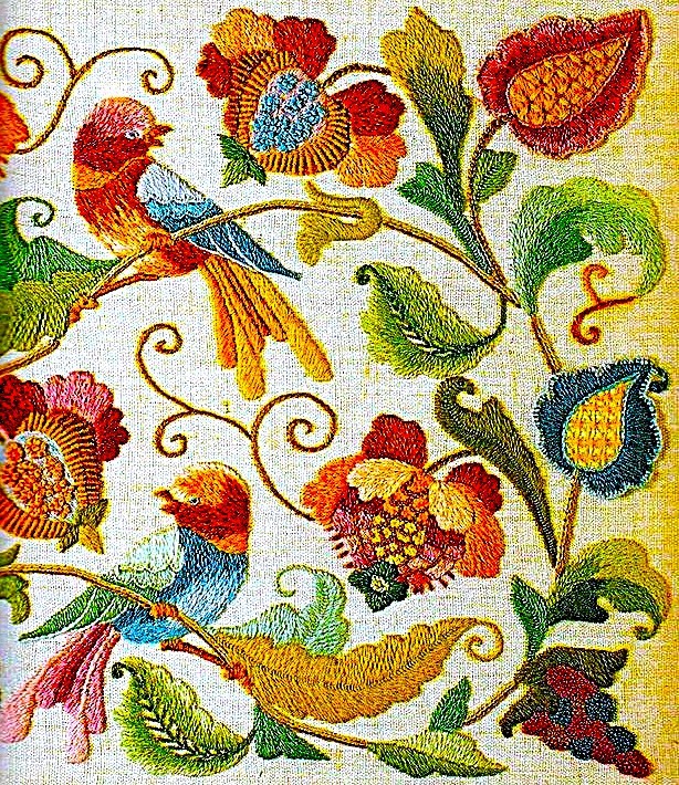 Colorful Bird Embroidery