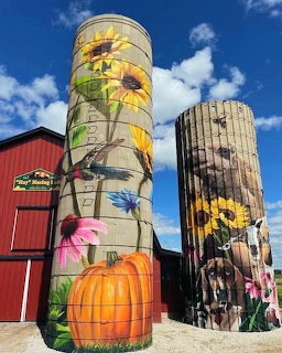 Painted Silos on the Farm