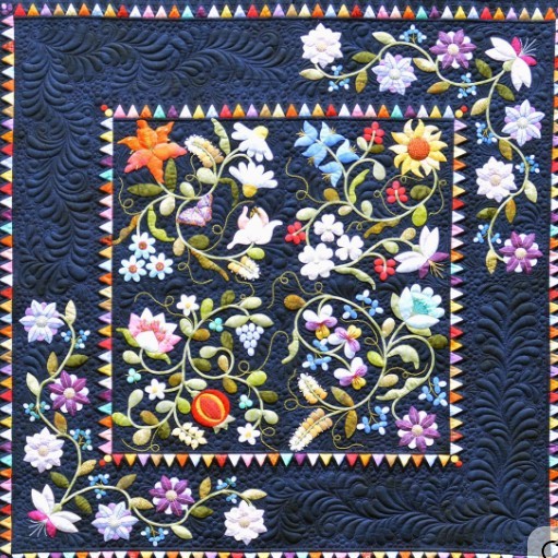 Floral Quilted Wall Hanging