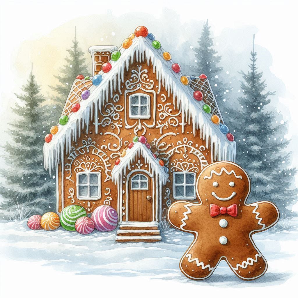 Gingerbread Man And Houses