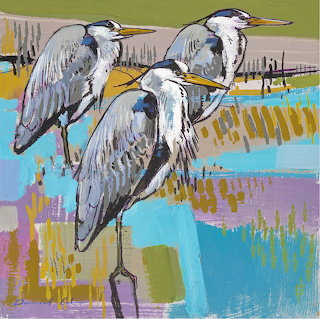 Three Herons Painting