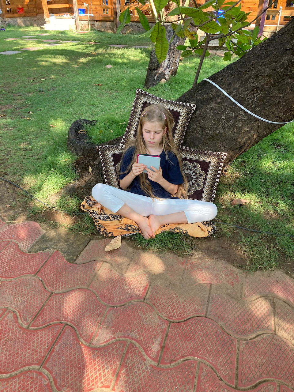 Girl Reading Outdoors
