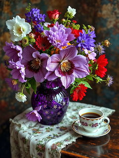 Colorful Flower Bouquet Still Life