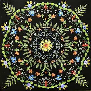Floral Mandala on Black
