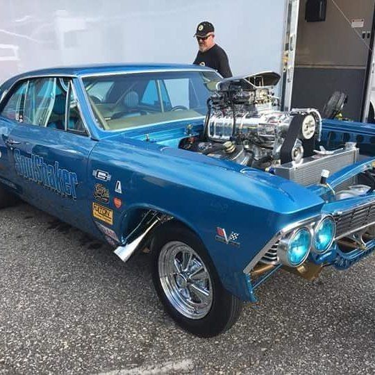 Blue Drag Car