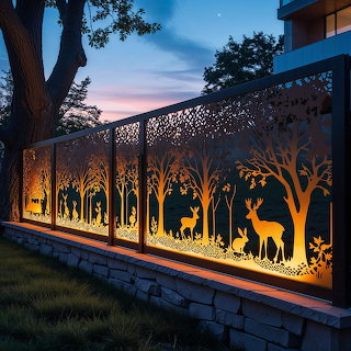 Illuminated Deer Garden Fence