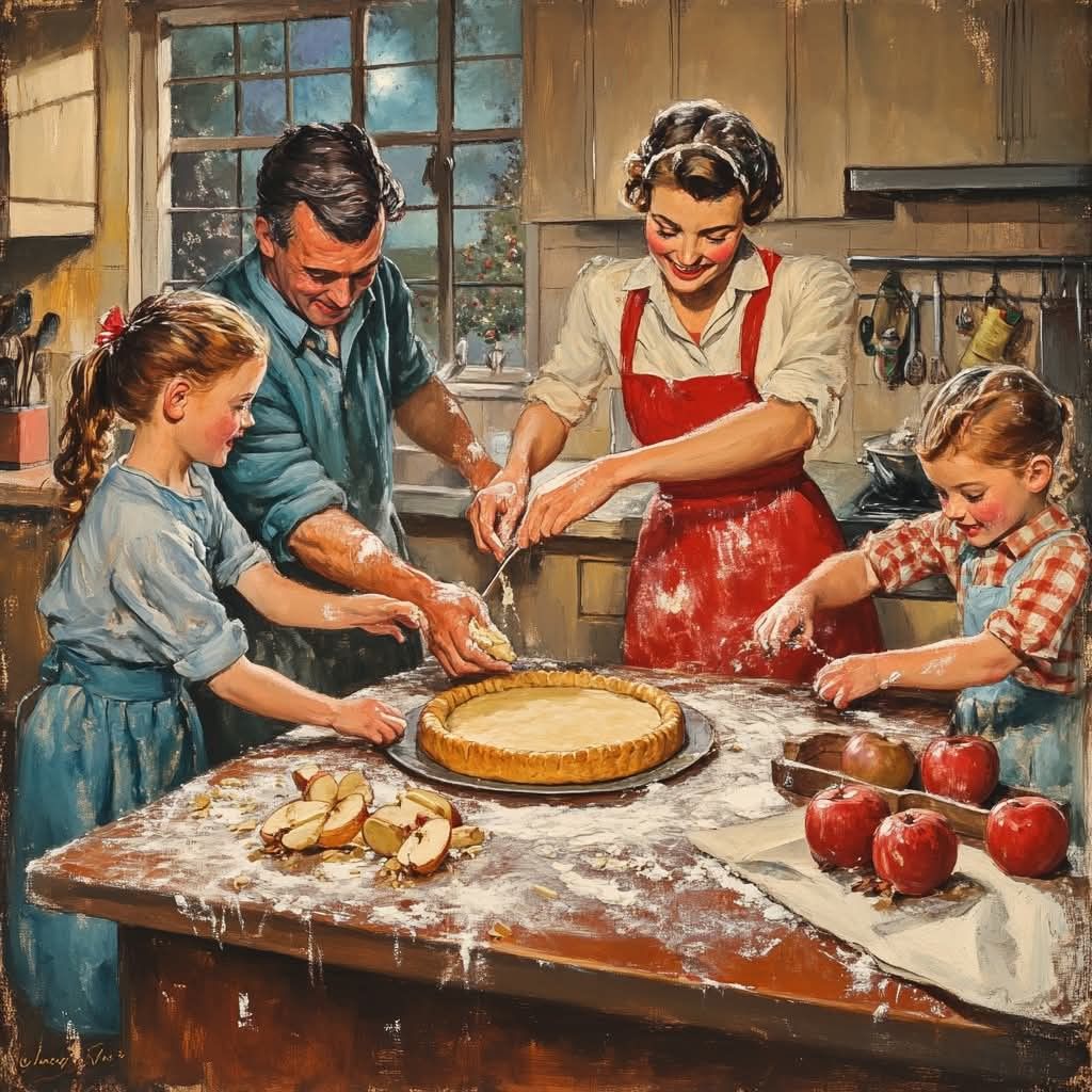 Family Baking Pie