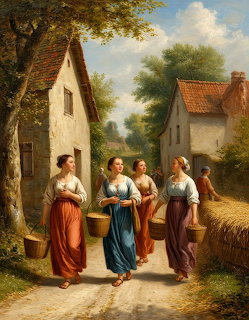 Village Women Carrying Baskets