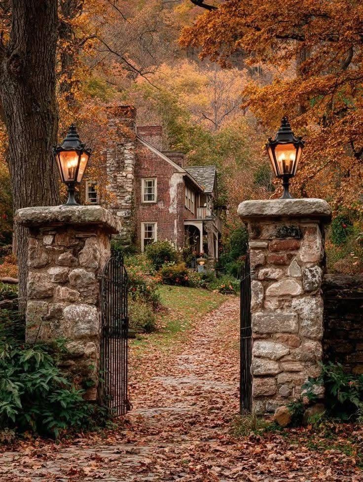 Autumn Stone Gatehouse